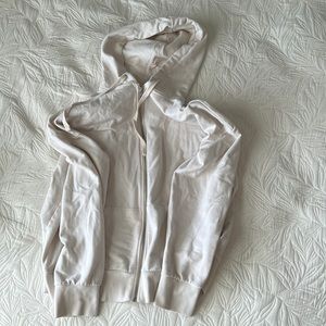 white zip up jacket